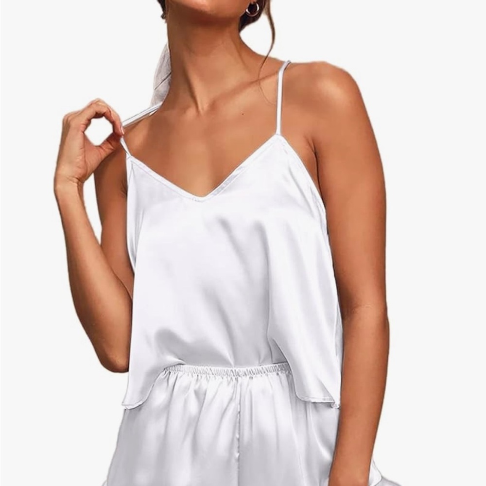 White Satin Cami Sleep Top - Women's Intimates